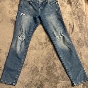 Old Navy Blue Skinny Jeans with Distressed Details